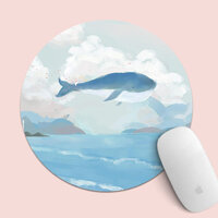 Miếng lót chuột hình tròn siêu dễ thương - Hàng chính hãng - Cá Voi xanh