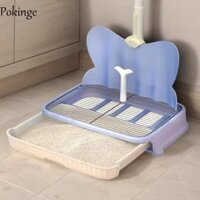 Miếng Lót Đi Tiểu Cho Chó POKINGE, Nhà Vệ Sinh Cho Chó Bằng Nhựa Di Động, Miếng Lót Chó Con Có Thể Tháo Rời Có Thể Tái Sử Dụng Có Thể Giặt Được Chó Pee Baffle Nhà