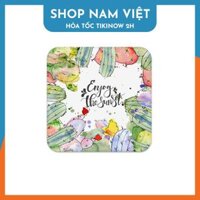 Miếng Lót Ly, Đế Lót Đá Xốp Diatomite Siêu Thấm Hút - Enjoy sunset vuông