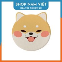 Miếng Lót Ly, Đế Lót Đá Xốp Diatomite Siêu Thấm Hút - Chó shiba