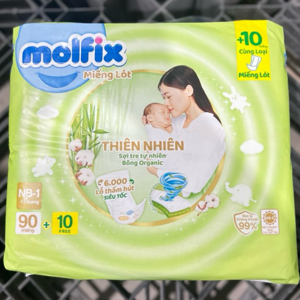 Miếng lót Molfix thiên nhiên size NB1 90 miếng (cho bé dưới 1 tháng)