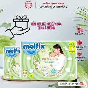 Miếng lót Molfix thiên nhiên size NB1 90 miếng (cho bé dưới 1 tháng)