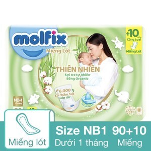 Miếng lót Molfix thiên nhiên size NB1 90 miếng (cho bé dưới 1 tháng)