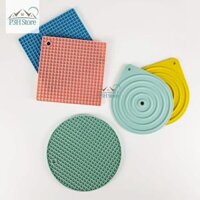 Miếng lót nồi nhấc nồi Lock&amp;Lock bằng silicone chịu được nhiệt độ cao 200 độ C màu Pastel CKT218 CKT219 - Vuông 175x175mm,Xanh biển