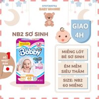 Miếng Lót Sơ Sinh Bobby Fresh Size Newborn 2 NB2 ( 60 Miếng) Siêu Êm Mềm và Thấm Hút 🌙 Baby Moonie 🌙