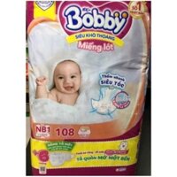 Miếng lót sơ sinh Bobby NB1 - 108 miếng tặng 6 miếng tã quần