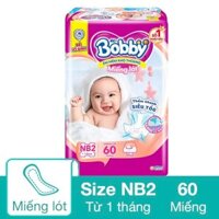 Miếng lót sơ sinh Bobby size NB1 (108miếng) và NB2 (60miếng)