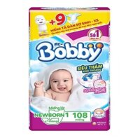 Miếng Lót Sơ Sinh Bobby Newborn1 108 Miếng (Trẻ Dưới 1 Tháng Tuổi) Tặng 9 Miếng Tã Dán Sơ Sinh (Dưới 5 Tháng)
