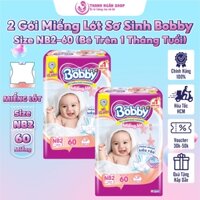 Miếng Lót Sơ Sinh Bobby Newborn 2 - 60 Miếng (NB2-60) Cho Bé Từ 4 Kg  Đến 6 Kg - Thanh Ngân Shop