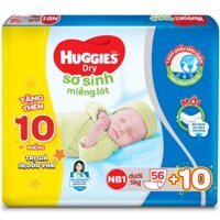 Miếng lót Sơ Sinh Huggies NB1 56 miếng – NB 1 56 (gói 56 miếng) + Tặng 10 miếng