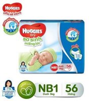 Miếng lót sơ sinh Huggies Newborn 1 (0-5kg) - N56 (Gói 56 miếng)