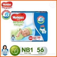 Miếng Lót Sơ Sinh Huggies Newborn 1 (0-5Kg) - N56 (Gói 56 Miếng)