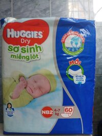 Miếng lót sơ sinh Huggies Newborn 2_60 MIẾNG cho bé 4-7kg