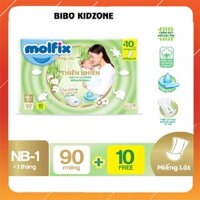Miếng lót sơ sinh Molfix- Newborn 1 (cho bé dưới 1 tháng hoặc có thể dùng thay băng vệ sinh cho mẹ)- Gói to 90+10 miếng