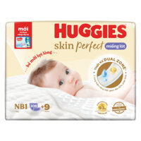 Miếng lót sơ sinh NB1 Huggies skin perfect 108 miếng + 9 , NB2 60 miếng