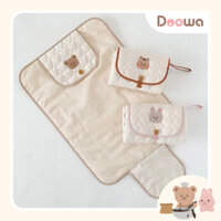 Miếng Lót Thay Bỉm Chống Thấm Gấp Gọn Cotton, Họa Tiết Đáng Yêu Cho Bé