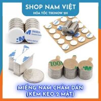 Miếng Nam Châm Siêu Hút Dán Tủ Lạnh, Bảng Đen Kèm Keo 2 Mặt - Tròn 2cm