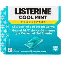 Miếng ngậm thơm miệng, diệt khuẩn Listerine Cool Mint - vỉ 24 miếng