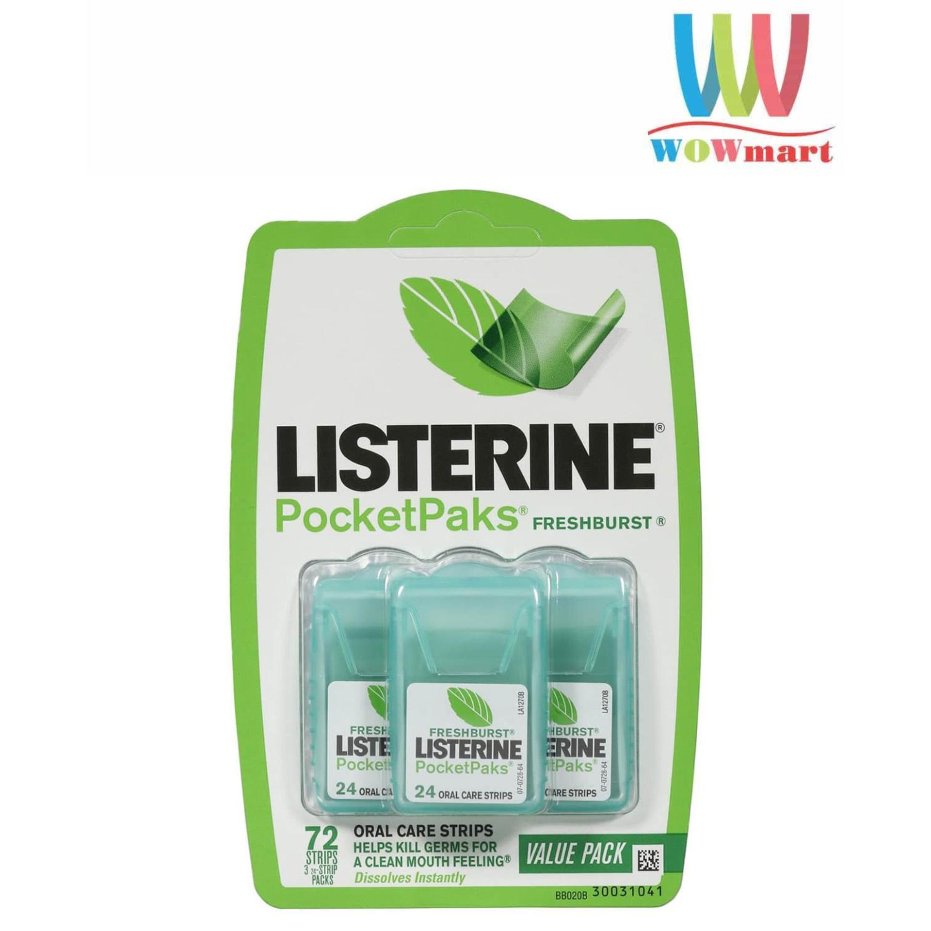 Miếng ngậm thơm miệng, diệt khuẩn Listerine Cool Mint (3 vỉ x 24 miếng)