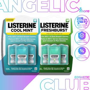 Miếng ngậm thơm miệng, diệt khuẩn Listerine Cool Mint (3 vỉ x 24 miếng)