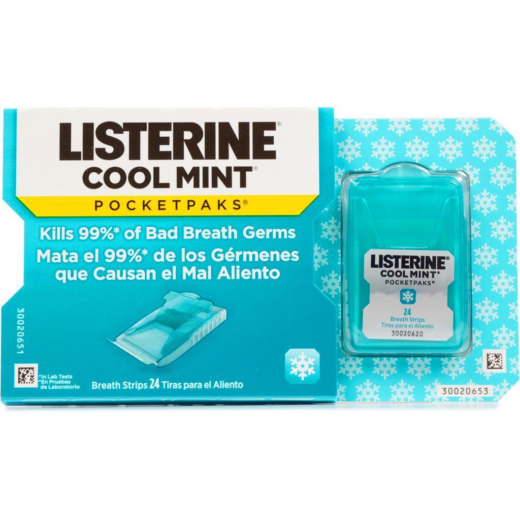 Miếng ngậm thơm miệng, diệt khuẩn Listerine Cool Mint (3 vỉ x 24 miếng)