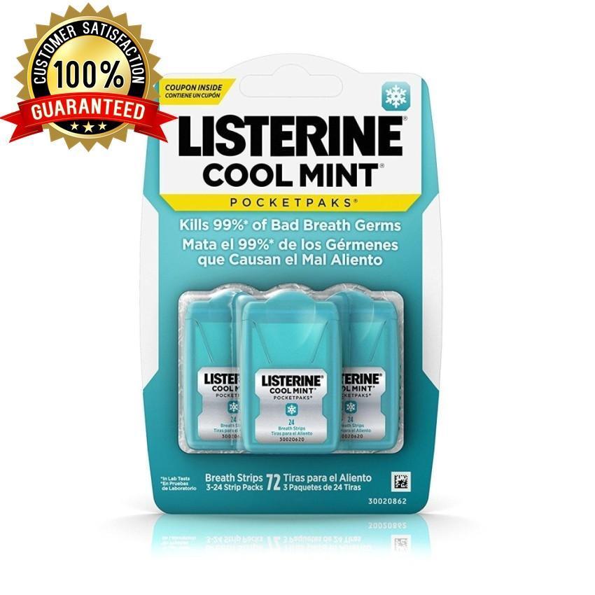 Miếng ngậm thơm miệng, diệt khuẩn Listerine Cool Mint (3 vỉ x 24 miếng)