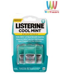Miếng ngậm thơm miệng Listerine Pocketpaks Cool Mint 72 miếng (Xanh dương)
