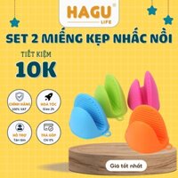Miếng nhấc nồi, chén, đĩa Silicon chống nóng cách nhiệt  Set 2 miếng kẹp nhấc nồi chống nóng silicon tiện dụng 012