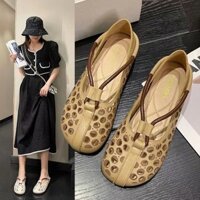 Miệng nông PU Cao su Slip-On Giày đế thấp Giày đơn Mũi tròn phẳng gót thấp (Nhỏ hơn 3cm) Giày nữ