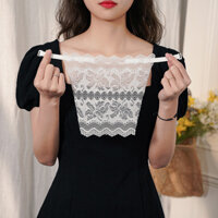 Miếng Ren Yếm Che Áo Ngực Họa Tiết Đối Xứng Mới 2023, Chất ren Mềm Mịn Co Dãn, Móc Cài Tiện Dụng, Áo Lót Định Hình - Trắng