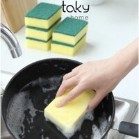 Miếng Rửa Chén Bát Đĩa, Cọ Đa Năng 2 Mặt Xanh Vàng, Rửa Đánh Xoong Nồi Chảo, Sạch Sẽ, Tiện Dụng Nhà Bếp - TakyHome 5150