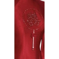 Miếng thêu chữ hỷ pha lê trang trí áo dài