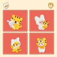 Miếng vá thêu hổ nhỏ mới, túi vải bố, khăn quàng cổ, nhãn dán trang trí DIY, vỏ điện thoại, nhật ký, nhãn dán tự dính, miếng vá vải YXHM