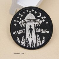 Miếng vá trang trí quần áo hình đĩa bay UFO
