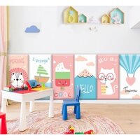 Miếng xốp dán tường 3d trang trí đầu giường phòng ngủ chống va đập cho bé