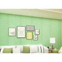 Miếng Xốp Dán Tường Giả Gạch 3D- Trang Trí Nhà Cửa, Phòng Học, Nhà Hàng , Chống Thấm, Ẩm Mốc -Lớp Dán Siêu Chắc - Hàng Chính Hãng MINIIN70 x 77cm - Combo 10 tấm - XANH LÁ NHẠT