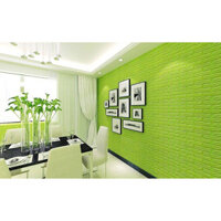 Miếng Xốp Dán Tường Giả Gạch 3D- Trang Trí Nhà Cửa, Phòng Học, Nhà Hàng , Chống Thấm, Ẩm Mốc -Lớp Dán Siêu Chắc - Hàng Chính Hãng MINIIN70 x 77cm - Combo 10 tấm - XANH LÁ ĐẬM