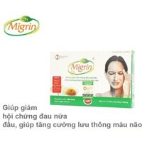 Migrin New - Hỗ trợ giảm hội chứng đau nửa đầu, Hỗ trợ tăng cường lưu thông máu não (Hộp 20 Viên)