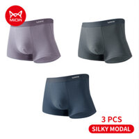 Miiow 3 Quần Lót Nam Băng Lụa In Hình Người Boxer Nam Quần Lót Mềm MW882