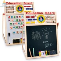 MiKoToys - Bảng Học Chữ Cho Bé, Bảng Học 2 Mặt Có Bộ Số Và Chữ Cái Gắn Nam Châm Giúp Bé Thông Minh Hơn (Education Broad)