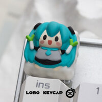 Miku Keycap Hoạt Hình Dễ Thương MX Switch Bàn Phím Cơ DIY 3D Sáng Tạo Dễ Thương Nhựa Keycaps Ảo Thần Tượng Kagamine Rin Len VOCALOID Cloud Keycap