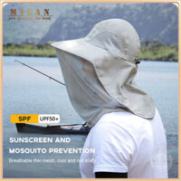 Milan | Mũ chống muỗi ngoài trời mùa hè Mũ chống nắng vành lớn dành cho nam Mũ câu cá che mặt Mặt nạ gạc thoáng khí Câu cá ban đêm Mũ xô chống côn trùng dành cho nữ Anti @ -