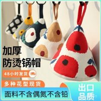 Mili Fengwu Kẹp nắp nồi bằng vải hình tam giác dễ thương, chống bỏng, găng tay cách nhiệt cho nồi, nắp nồi, nồi tráng men