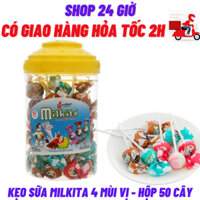 Milkita Kẹo Mút sữa 4 vị  hũ 50 Que - Shop 24 Giờ
