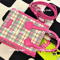 Milky Order Túi xách túi đeo chéo caro hồng pinky cực cute hình chữ nhật Hàn Quốc hot trend taobao ulzzang
