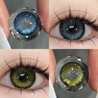 Mill Creek 2 Chiếc Ống Kính Tiếp Xúc Màu Tối Dòng Đêm Xanh Xanh Xanh 14,2mm Mắt Màu 1 Năm Sử Dụng Cosplay Anime Mắt Mềm Mại Và Thoải Mái Khuôn Viên Ống Kính Tiếp Xúc Sinh Viên