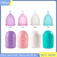 Millys Cốc kinh nguyệt cầm tay Silicone y tế chống rò rỉ phụ nữ phụ nữ Cốc kinh nguyệt với trường hợp lưu trữ sản phẩm vệ sinh phụ nữ