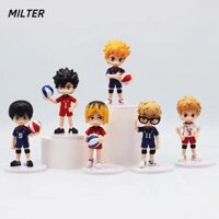 Milter 6 Cái / bộ Bóng chuyền Junior, Phiên bản Q thế hệ thứ hai Đồ trang trí sưu tập, Phim hoạt hình Oikawa Tooru Haikyuu PVC Trang trí trẻ em