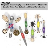 Milter 8 Cái / bộ Bộ Thìa Đo, Thìa Bảo Quản Hai Đầu Chống Rỉ Sét, Hút Từ Hai Mặt Sáng Tạo Với Muỗng Gia Vị Leveler Nấu Ăn