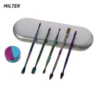 Milter Sáp khắc, Bộ dụng cụ cầu vồng bằng thép không gỉ bằng silicon, Dụng cụ khắc sáp Hai mặt Màu cầu vồng đầy màu sắc 5ml hộp đựng silicon Bộ dụng cụ khắc